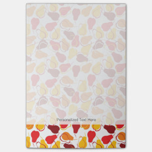 Pattern with pears post-it notes