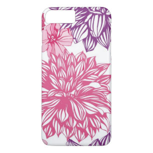 Pattern with pink asters and dahlia iPhone 8 plus/7 plus case