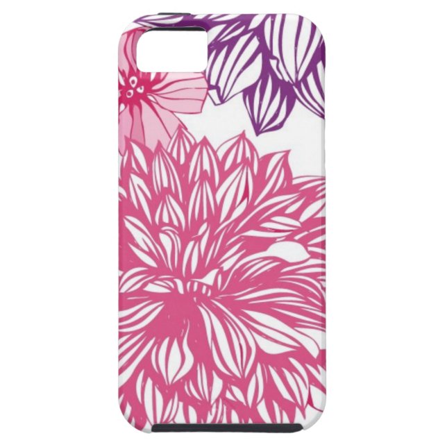 Pattern with pink asters and dahlia Case-Mate iPhone case (Back)