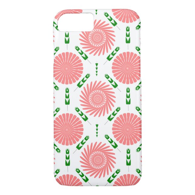  pattern with pink flowers   Case-Mate iPhone case (Back)