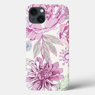 Pattern with pink flowers iPhone 13 case