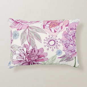 Pattern with pink flowers decorative cushion