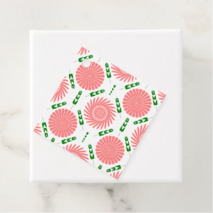 pattern with pink flowers favour tags