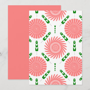  pattern with pink flowers   invitation