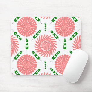 pattern with pink flowers mouse mat
