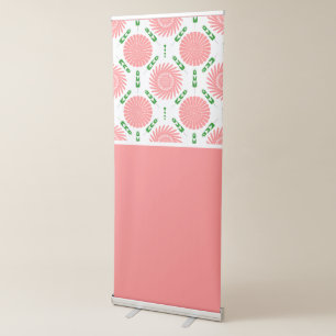  pattern with pink flowers   retractable banner