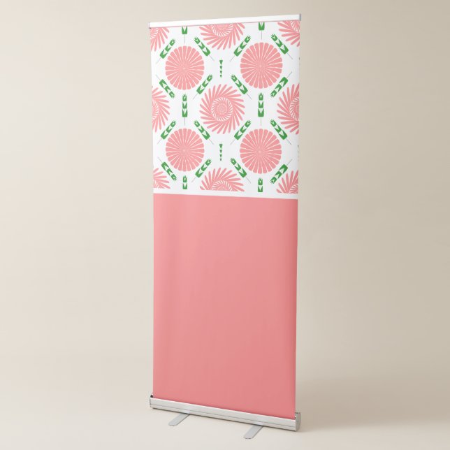  pattern with pink flowers   retractable banner (3/4)