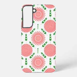  pattern with pink flowers   samsung galaxy case