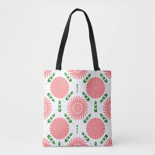  pattern with pink flowers   tote bag (Front)