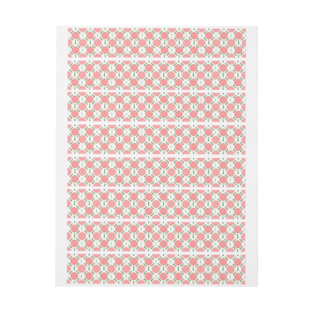  pattern with pink flowers   wraparound address label (Sheet)