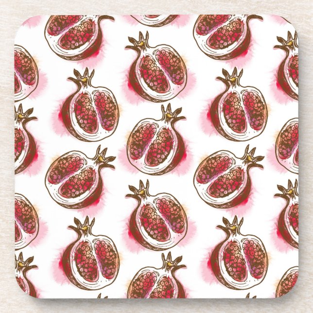 Pattern with pomegranate coaster (Front)