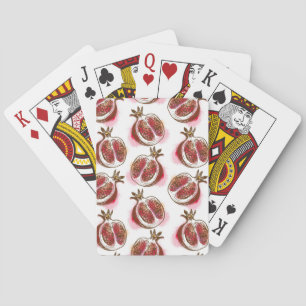 Pattern with pomegranate playing cards