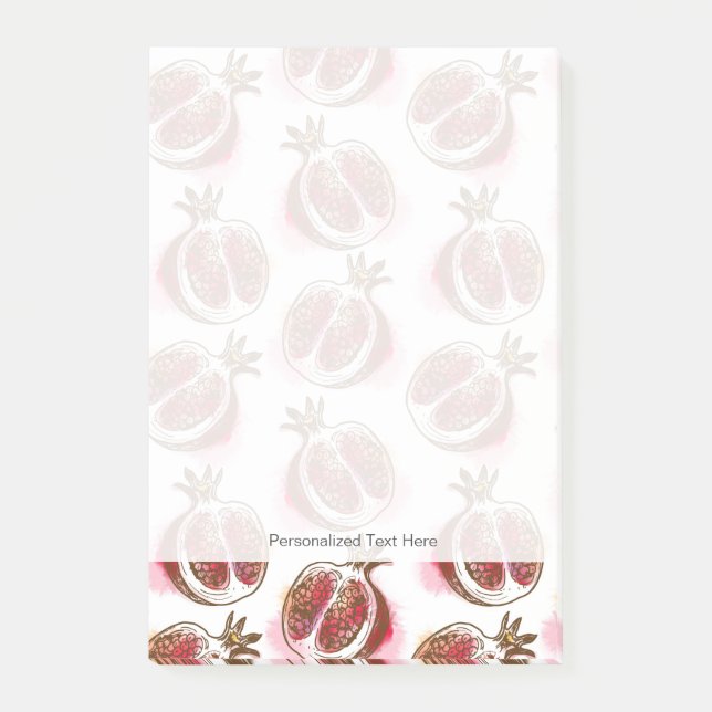 Pattern with pomegranate post-it notes (Front)