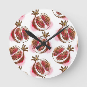 Pattern with pomegranate round clock