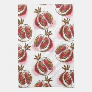 Pattern with pomegranate tea towel