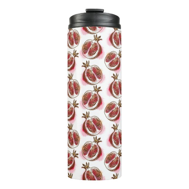 Pattern with pomegranate thermal tumbler (Front)