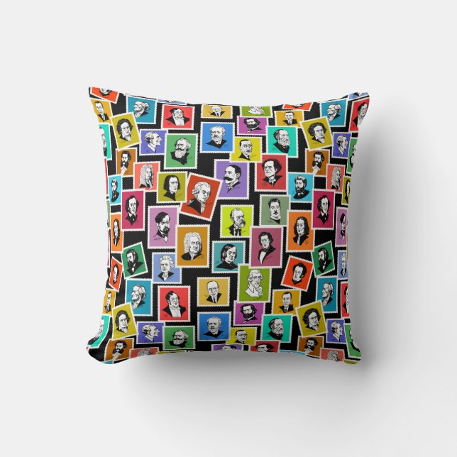 Pattern with portraits of the greatest composers cushion (Front)