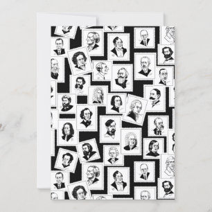 Pattern with portraits of the greatest composers invitation