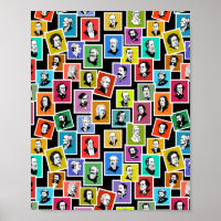 Pattern with portraits of the greatest composers