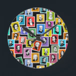 Pattern with portraits of the greatest composers round clock<br><div class="desc">Camille Saint-Saëns Gioachino Rossini Giacomo Puccini Georges Bizet Giuseppe Verdi Sergei Rachmaninoff Felix Mendelssohn Bartholdy Maurice Ravel Sergei Prokofiev Antonín Dvořák Edward Elgar Antonio Vivaldi Robert Schumann Igor Stravinsky Johann Strauss Jr. Pyotr Tchaikovsky Edvard Grieg Wolfgang Amadeus Mozart Franz Liszt Johann Sebastian Bach Johannes Brahms Ludwig van Beethoven Richard Wagner...</div>