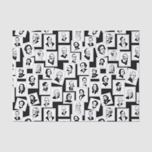 Pattern with portraits of the greatest composers tissue paper