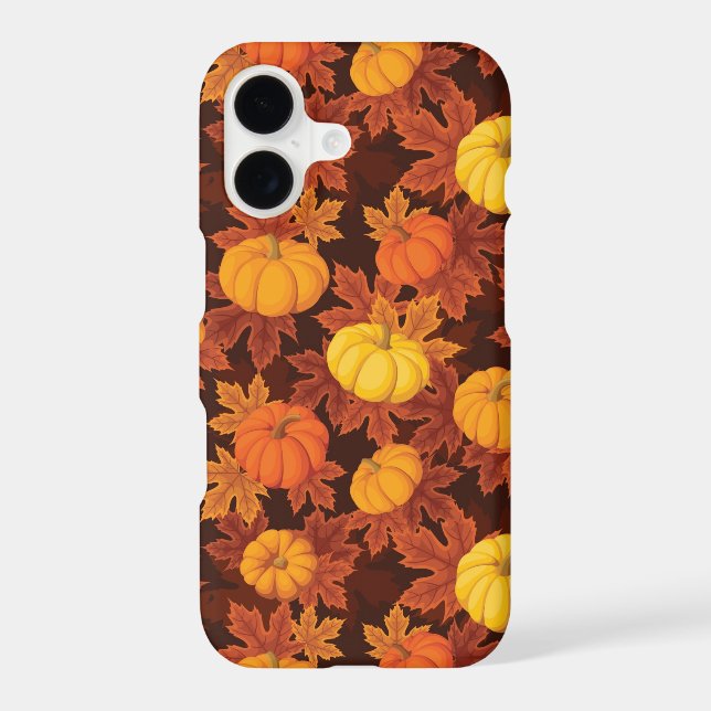 Pattern with pumpkins and autumn maple (Back)