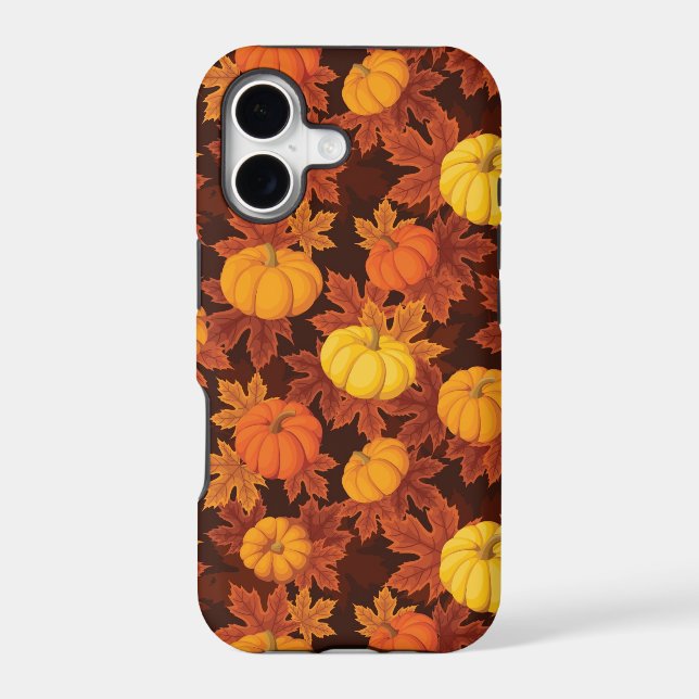Pattern with pumpkins and autumn maple (Back)
