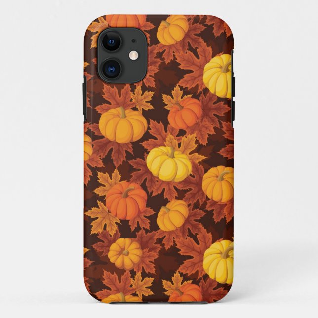 Pattern with pumpkins and autumn maple Case-Mate iPhone case (Back)