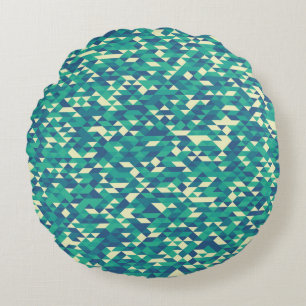 Pattern with random colored Diamonds Generative Ar Round Cushion