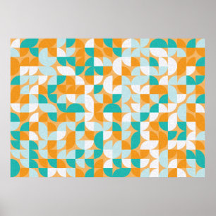 Pattern with random colored triangles Generative A Poster