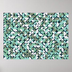 Pattern with random coloured triangles Generative  Poster