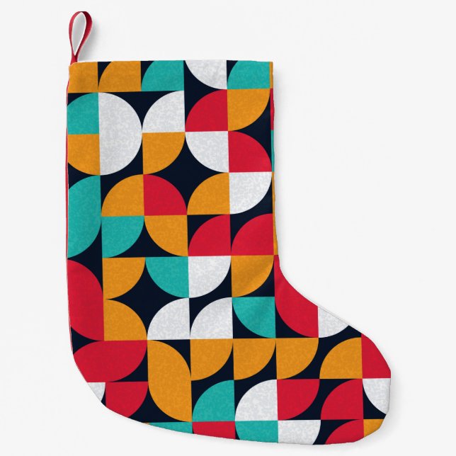 Pattern with random coloured triangles Generative  Small Christmas Stocking (Front)