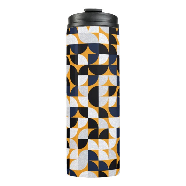 Pattern with random coloured triangles Generative  Thermal Tumbler (Front)