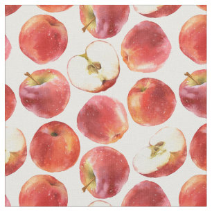 Pattern with red apples fabric
