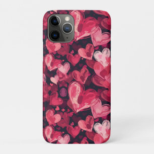 pattern with red hearts for Valentines Day iPhone 11 Pro Case