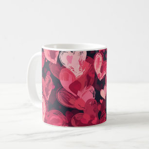 pattern with red hearts for Valentines Day Coffee Mug