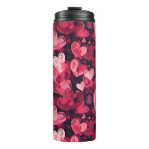 pattern with red hearts for Valentines Day Thermal Tumbler