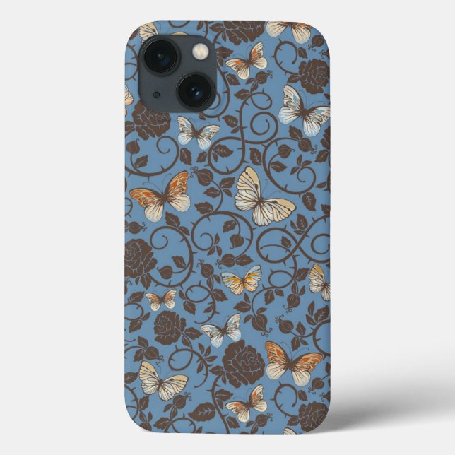 pattern with roses and butterfly Case-Mate iPhone case (Back)