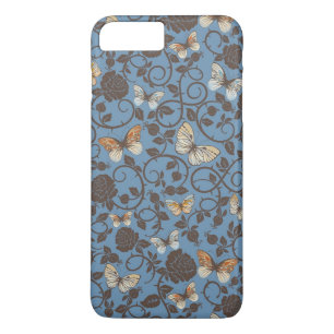 pattern with roses and butterfly iPhone 8 plus/7 plus case
