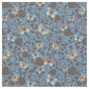 pattern with roses and butterfly fabric