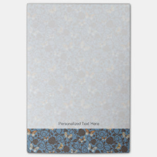 pattern with roses and butterfly post-it notes