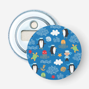 pattern with sea theme bottle opener