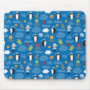 pattern with sea theme mouse mat