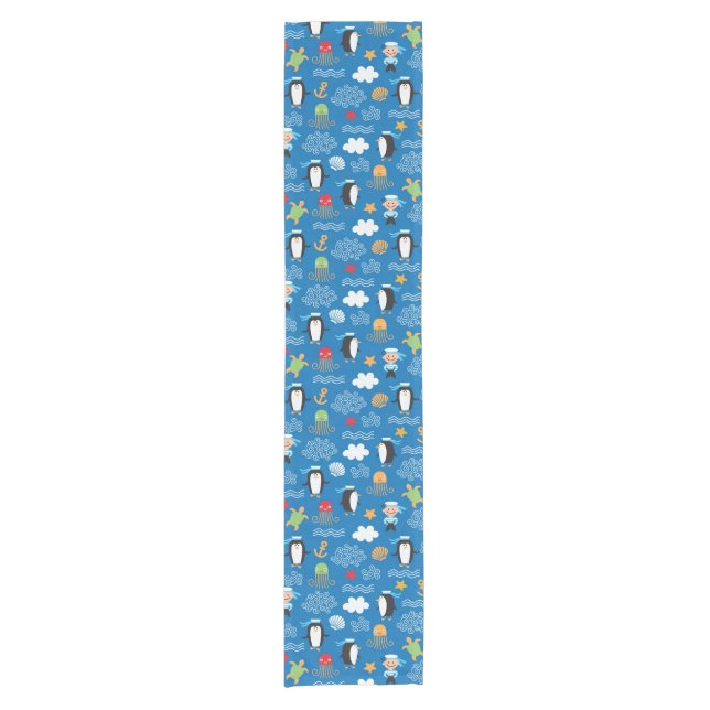 pattern with sea theme short table runner (Front)