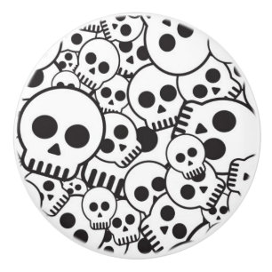 Pattern with skulls ceramic knob
