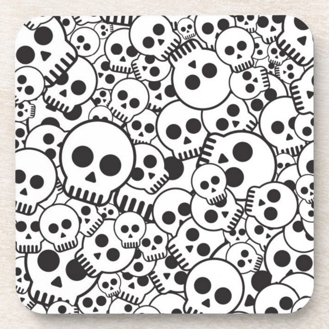 Pattern with skulls coaster (Front)