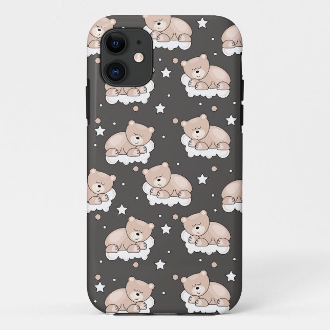 pattern with small bear sleeping Case-Mate iPhone case (Back)