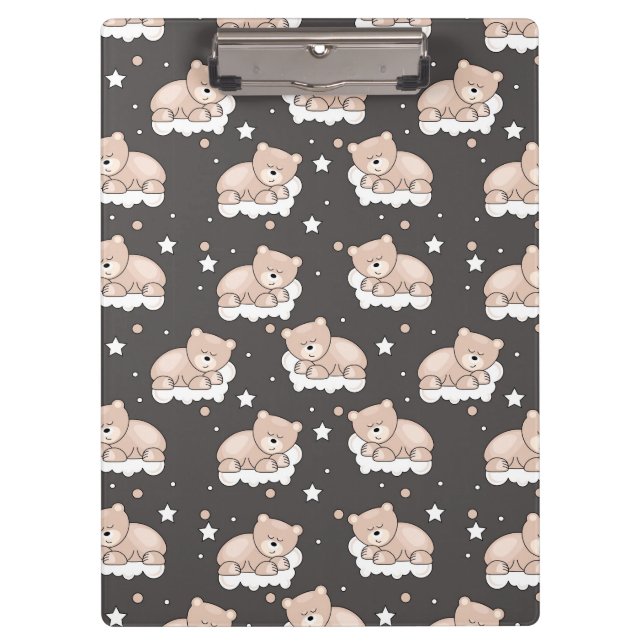 pattern with small bear sleeping clipboard (Front)