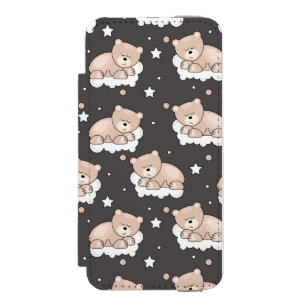 pattern with small bear sleeping incipio watson™ iPhone 5 wallet case