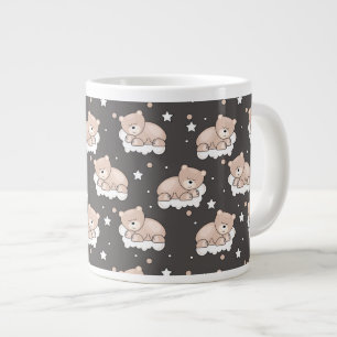 pattern with small bear sleeping large coffee mug
